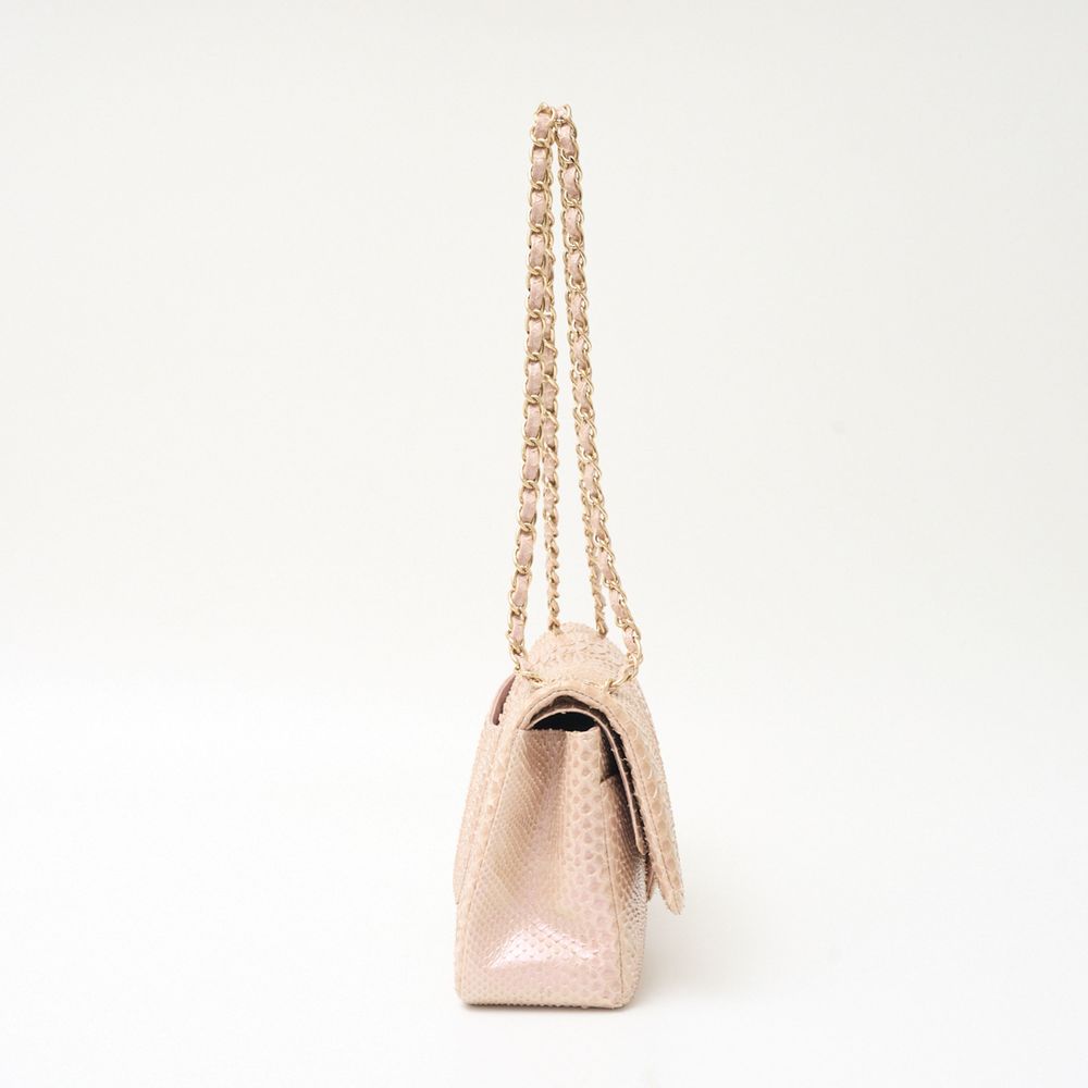 Chanel Bag Python Chain Pink Beige Shoulder Matelasse - Picture 5 of 16